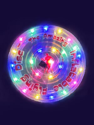 Carnival Spark - 12-in inflatable flying disc with red and white printing and multicolor LED 🎪 Carnival Spark - 12-inch multicolor LED flying disc for dynamic day or night play